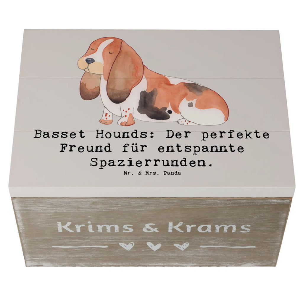 Wooden chest Basset Hounds: Der perfekte Freund für entspannte Spazierrunden. Dekokiste, Erinnerungsbox, Schatulle, Aufbewahrungsbox, Truhe, XXL, Erinnerungskiste, Holzkiste, Schatzkiste, Kiste, Geschenkbox, Geschenkdose, Hund, Hunderasse, Rassehund, Hundebesitzer, Geschenk, Tierfreund, Schenken, Welpe