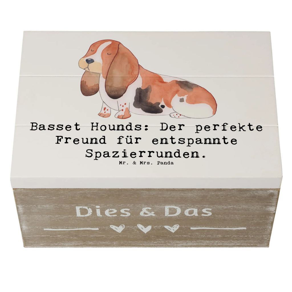 Wooden chest Basset Hounds: Der perfekte Freund für entspannte Spazierrunden. Dekokiste, Erinnerungsbox, Schatulle, Aufbewahrungsbox, Truhe, XXL, Erinnerungskiste, Holzkiste, Schatzkiste, Kiste, Geschenkbox, Geschenkdose, Hund, Hunderasse, Rassehund, Hundebesitzer, Geschenk, Tierfreund, Schenken, Welpe