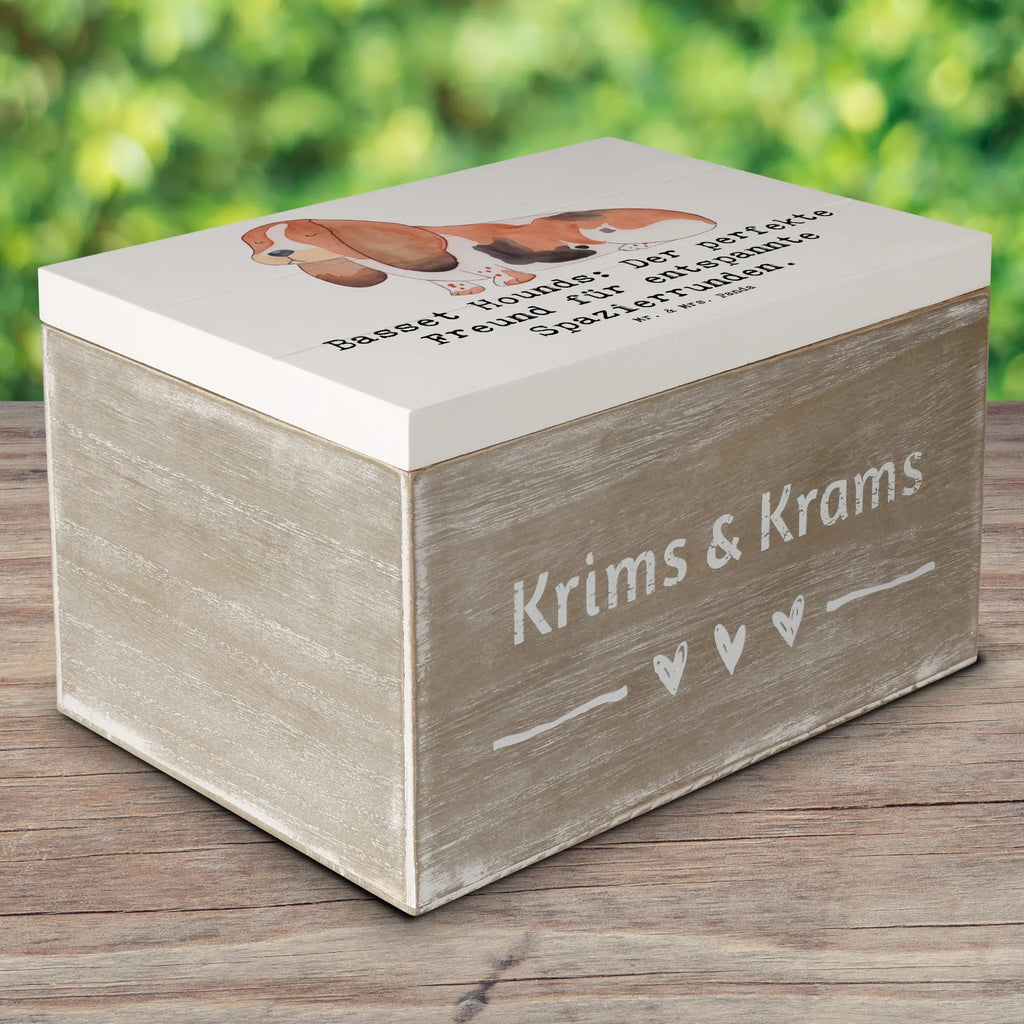 Wooden chest Basset Hounds: Der perfekte Freund für entspannte Spazierrunden. Dekokiste, Erinnerungsbox, Schatulle, Aufbewahrungsbox, Truhe, XXL, Erinnerungskiste, Holzkiste, Schatzkiste, Kiste, Geschenkbox, Geschenkdose, Hund, Hunderasse, Rassehund, Hundebesitzer, Geschenk, Tierfreund, Schenken, Welpe