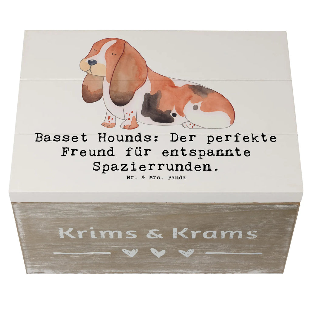 Wooden chest Basset Hounds: Der perfekte Freund für entspannte Spazierrunden. Dekokiste, Erinnerungsbox, Schatulle, Aufbewahrungsbox, Truhe, XXL, Erinnerungskiste, Holzkiste, Schatzkiste, Kiste, Geschenkbox, Geschenkdose, Hund, Hunderasse, Rassehund, Hundebesitzer, Geschenk, Tierfreund, Schenken, Welpe