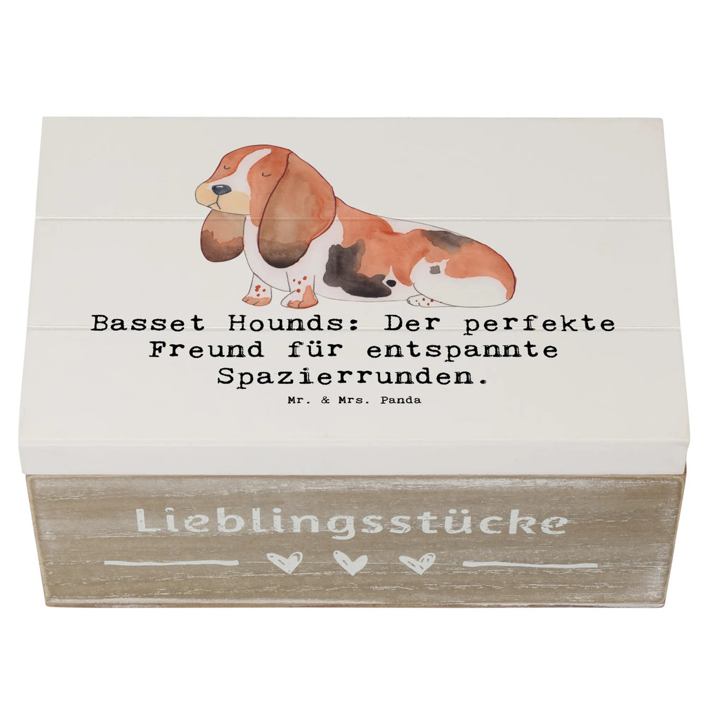 Wooden chest Basset Hounds: Der perfekte Freund für entspannte Spazierrunden. Dekokiste, Erinnerungsbox, Schatulle, Aufbewahrungsbox, Truhe, XXL, Erinnerungskiste, Holzkiste, Schatzkiste, Kiste, Geschenkbox, Geschenkdose, Hund, Hunderasse, Rassehund, Hundebesitzer, Geschenk, Tierfreund, Schenken, Welpe