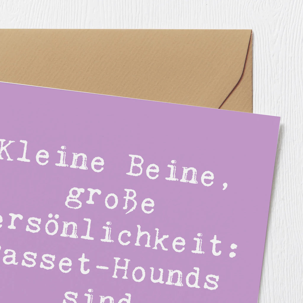 Deluxe Karte Spruch Basset Hound Persönlichkeit Hochzeitskarte, Klappkarte, Glückwunschkarte, Hochwertige Grußkarte, Karte, Einladungskarte, Grußkarte, Geburtstagskarte, Hochwertige Klappkarte, Hund, Hunderasse, Rassehund, Hundebesitzer, Geschenk, Tierfreund, Schenken, Welpe