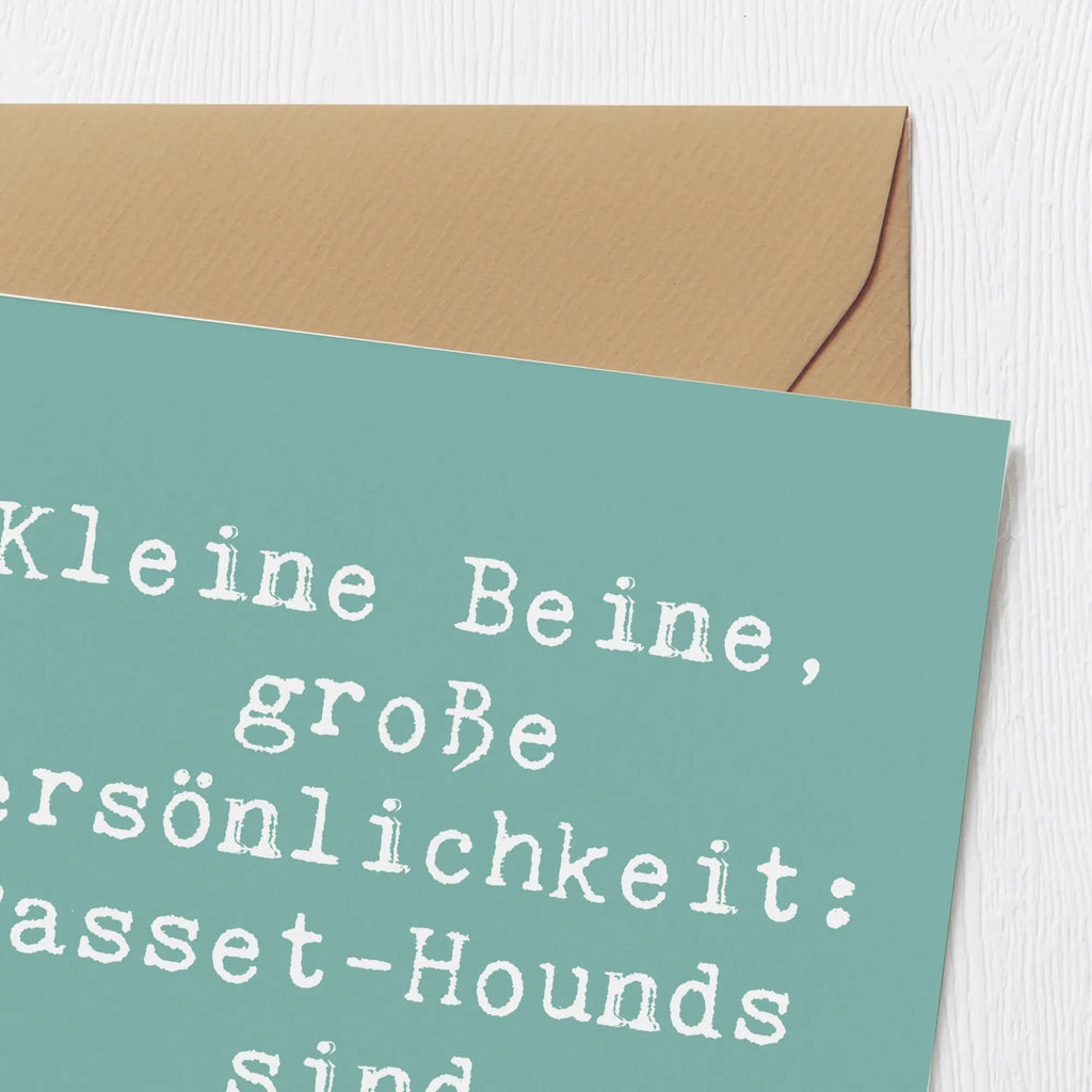 Deluxe Karte Spruch Basset Hound Persönlichkeit Hochzeitskarte, Klappkarte, Glückwunschkarte, Hochwertige Grußkarte, Karte, Einladungskarte, Grußkarte, Geburtstagskarte, Hochwertige Klappkarte, Hund, Hunderasse, Rassehund, Hundebesitzer, Geschenk, Tierfreund, Schenken, Welpe