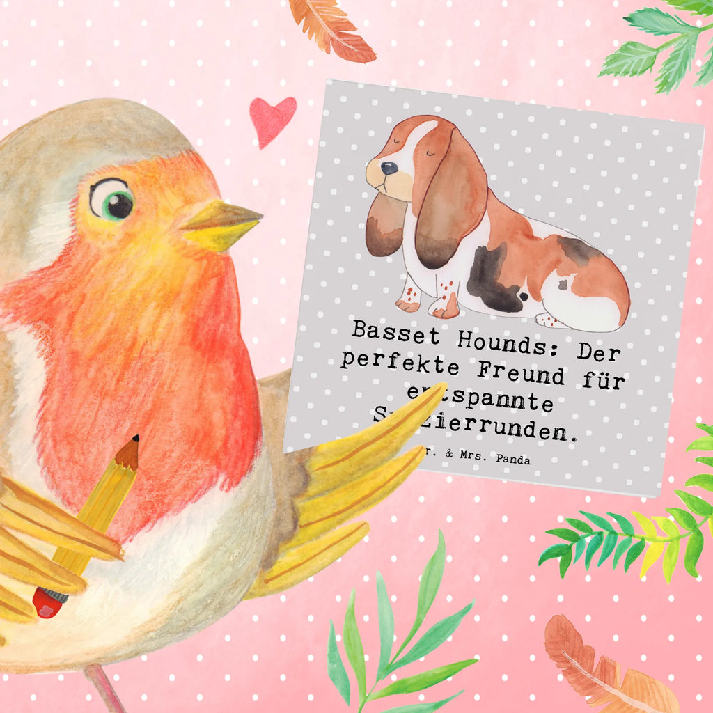 Deluxe Karte Basset Hound Freund Hochwertige Klappkarte, Karte, Klappkarte, Geburtstagskarte, Hochwertige Grußkarte, Einladungskarte, Glückwunschkarte, Grußkarte, Hochzeitskarte, Hund, Hunderasse, Rassehund, Hundebesitzer, Geschenk, Tierfreund, Schenken, Welpe