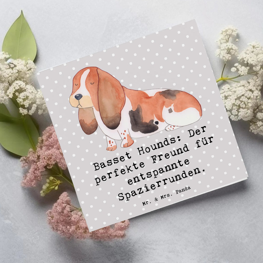 Deluxe Karte Basset Hound Freund Hochwertige Klappkarte, Karte, Klappkarte, Geburtstagskarte, Hochwertige Grußkarte, Einladungskarte, Glückwunschkarte, Grußkarte, Hochzeitskarte, Hund, Hunderasse, Rassehund, Hundebesitzer, Geschenk, Tierfreund, Schenken, Welpe