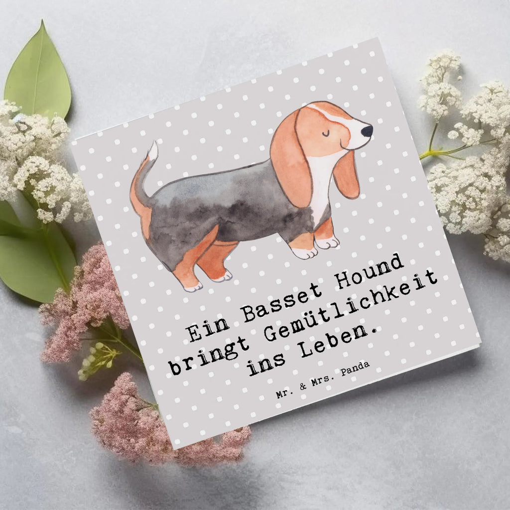 Deluxe Karte Basset Hound Gemütlichkeit Hochwertige Klappkarte, Klappkarte, Glückwunschkarte, Einladungskarte, Hochzeitskarte, Hochwertige Grußkarte, Karte, Geburtstagskarte, Grußkarte, Hund, Hunderasse, Rassehund, Hundebesitzer, Geschenk, Tierfreund, Schenken, Welpe