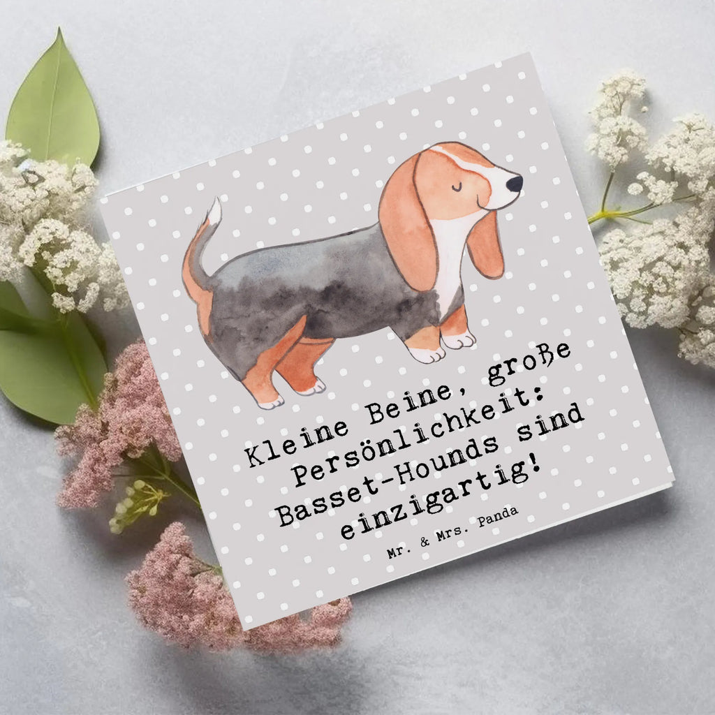 Deluxe Karte Basset Hound Persönlichkeit Hochzeitskarte, Karte, Klappkarte, Grußkarte, Hochwertige Klappkarte, Hochwertige Grußkarte, Glückwunschkarte, Einladungskarte, Geburtstagskarte, Hund, Hunderasse, Rassehund, Hundebesitzer, Geschenk, Tierfreund, Schenken, Welpe