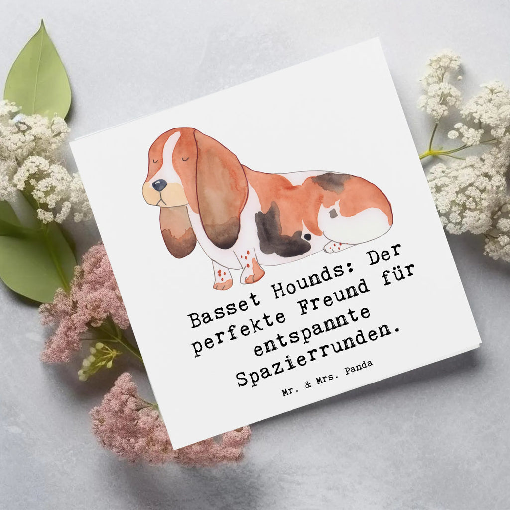 Deluxe Karte Basset Hound Freund Hochwertige Klappkarte, Karte, Klappkarte, Geburtstagskarte, Hochwertige Grußkarte, Einladungskarte, Glückwunschkarte, Grußkarte, Hochzeitskarte, Hund, Hunderasse, Rassehund, Hundebesitzer, Geschenk, Tierfreund, Schenken, Welpe