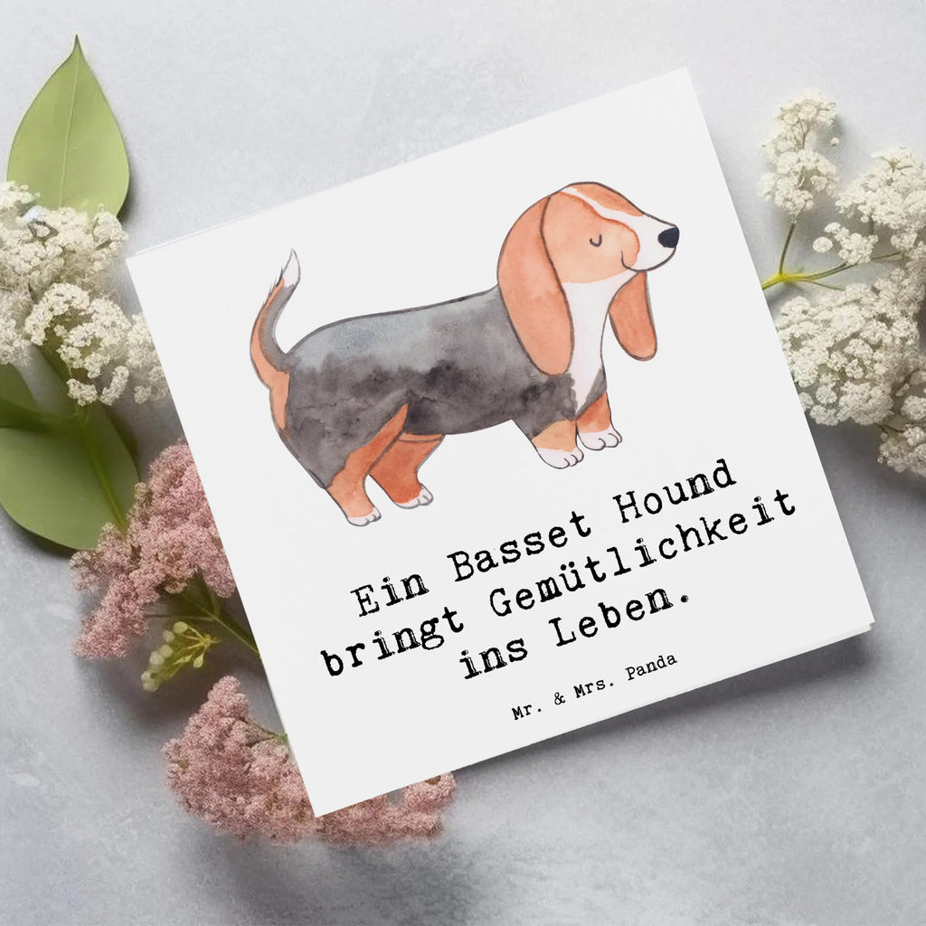 Deluxe Karte Basset Hound Gemütlichkeit Hochwertige Klappkarte, Klappkarte, Glückwunschkarte, Einladungskarte, Hochzeitskarte, Hochwertige Grußkarte, Karte, Geburtstagskarte, Grußkarte, Hund, Hunderasse, Rassehund, Hundebesitzer, Geschenk, Tierfreund, Schenken, Welpe