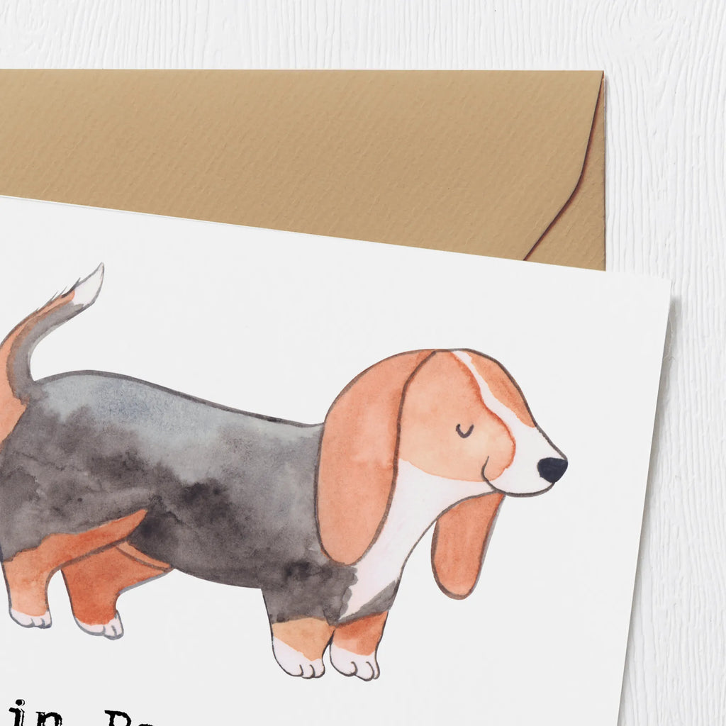 Deluxe Karte Basset Hound Gemütlichkeit Hochwertige Klappkarte, Klappkarte, Glückwunschkarte, Einladungskarte, Hochzeitskarte, Hochwertige Grußkarte, Karte, Geburtstagskarte, Grußkarte, Hund, Hunderasse, Rassehund, Hundebesitzer, Geschenk, Tierfreund, Schenken, Welpe