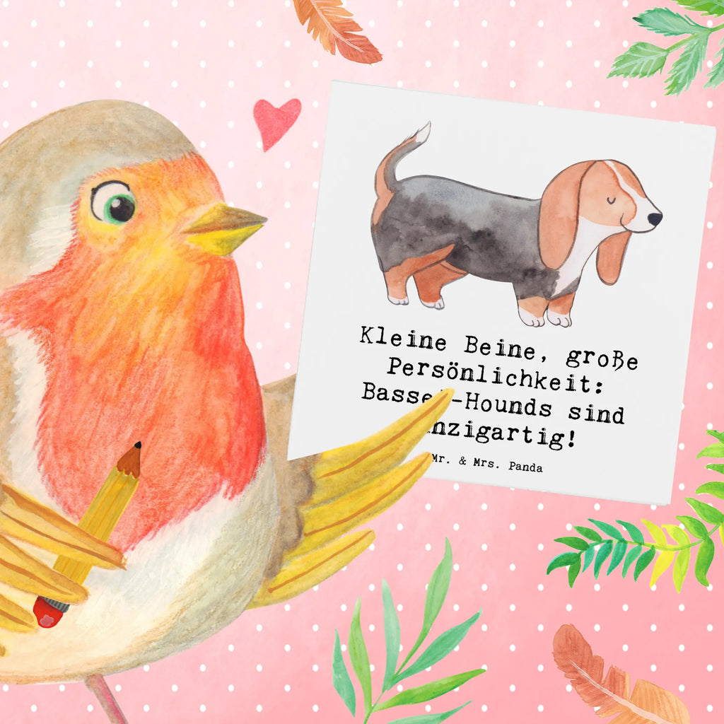 Deluxe Karte Basset Hound Persönlichkeit Hochzeitskarte, Karte, Klappkarte, Grußkarte, Hochwertige Klappkarte, Hochwertige Grußkarte, Glückwunschkarte, Einladungskarte, Geburtstagskarte, Hund, Hunderasse, Rassehund, Hundebesitzer, Geschenk, Tierfreund, Schenken, Welpe
