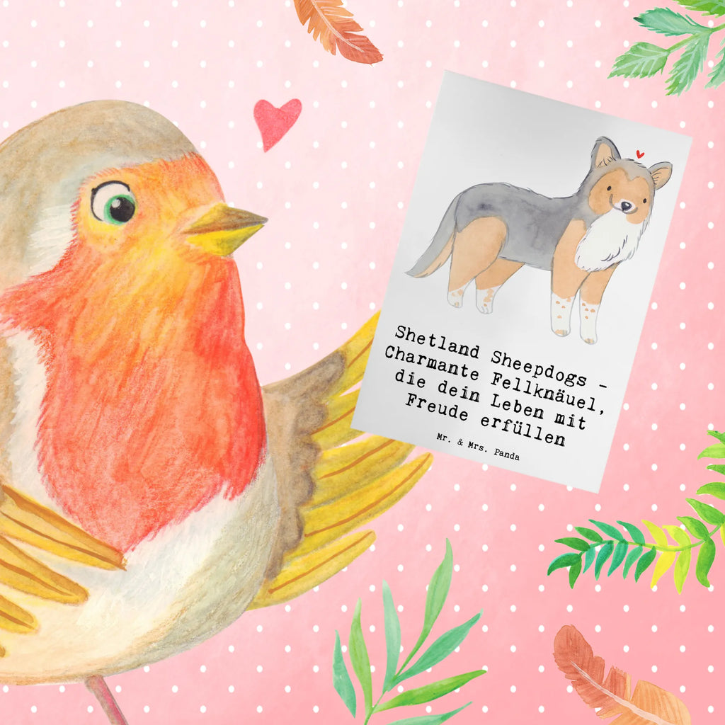 Grußkarte Shetland Sheepdog Glücksbringer Glückwunschkarte, Einladungskarte, Geburtstagskarte, Ansichtskarten, Grußkarte, Karte, Klappkarte, Hochzeitskarte, Hund, Hunderasse, Rassehund, Hundebesitzer, Geschenk, Tierfreund, Schenken, Welpe