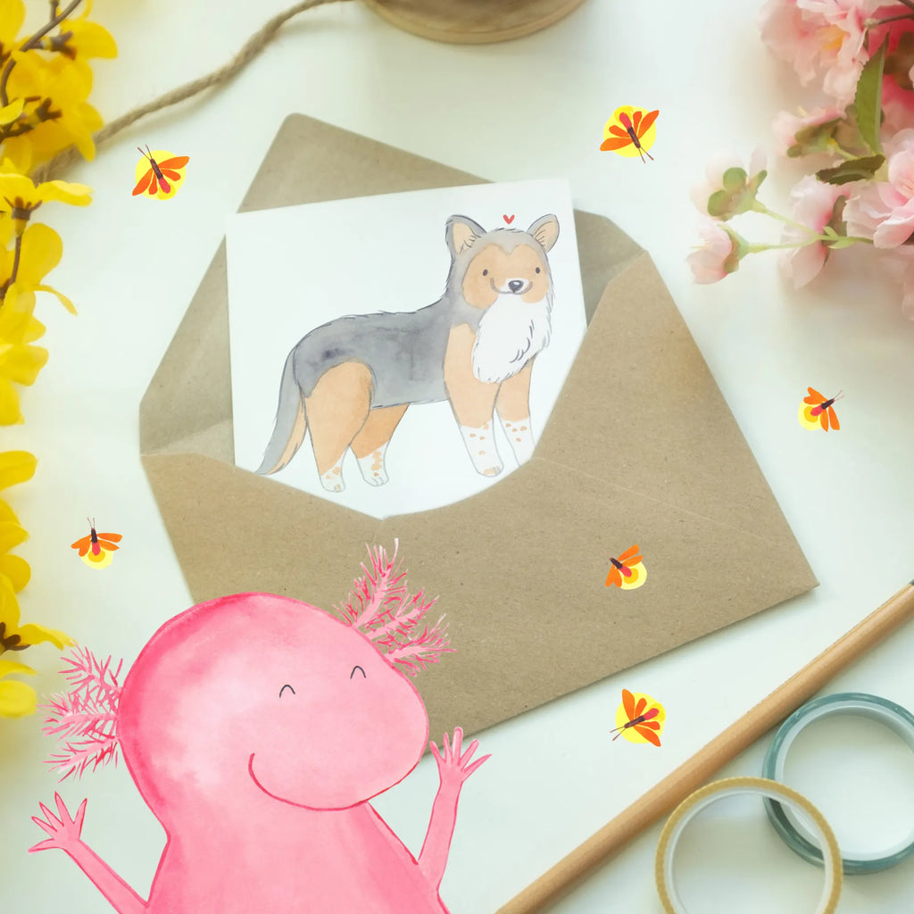 Grußkarte Shetland Sheepdog Glücksbringer Glückwunschkarte, Einladungskarte, Geburtstagskarte, Ansichtskarten, Grußkarte, Karte, Klappkarte, Hochzeitskarte, Hund, Hunderasse, Rassehund, Hundebesitzer, Geschenk, Tierfreund, Schenken, Welpe