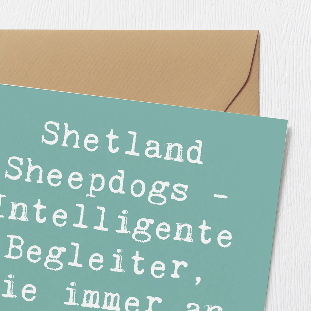 Deluxe Karte Spruch Shetland Sheepdog Freund Hochwertige Klappkarte, Klappkarte, Hochzeitskarte, Karte, Hochwertige Grußkarte, Glückwunschkarte, Geburtstagskarte, Einladungskarte, Grußkarte, Hund, Hunderasse, Rassehund, Hundebesitzer, Geschenk, Tierfreund, Schenken, Welpe