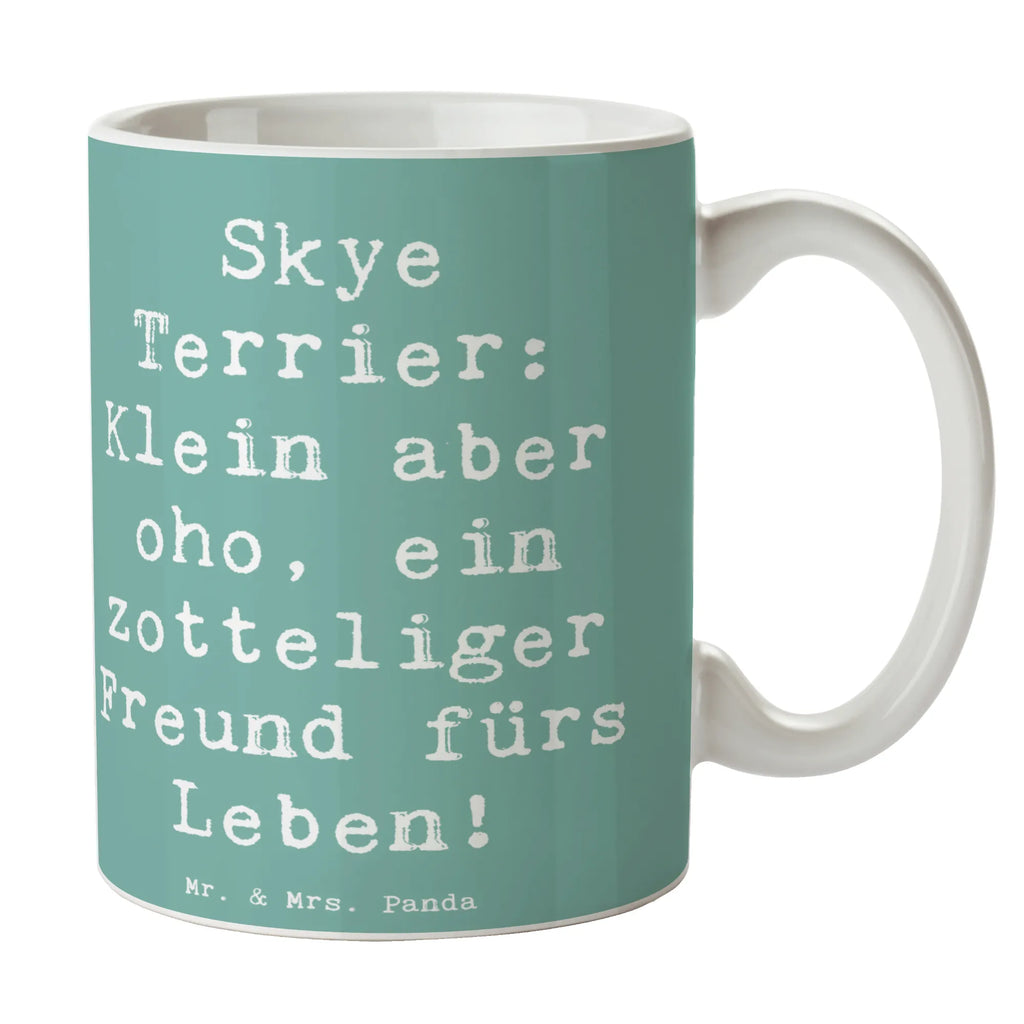 Mug Saying Skye Terrier: Klein aber oho, ein zotteliger Freund fürs Leben! Tasse mit Motiven, Kaffeetasse, Bürotasse, Tasse, Tasse mit Zitaten, Teetasse, Porzellantasse, Geschenktasse, Keramiktasse, Hund, Hunderasse, Rassehund, Hundebesitzer, Geschenk, Tierfreund, Schenken, Welpe