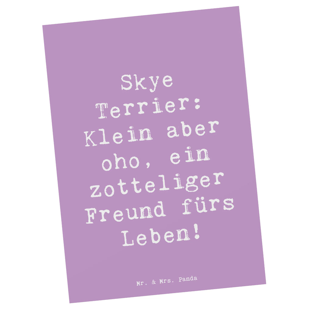 Postcard Saying Skye Terrier: Klein aber oho, ein zotteliger Freund fürs Leben! Ansichtskarten, Ansichtskarte, Grußkarte, Einladungskarte, Postkarte, Geburtstagskarte, Karte, Einladung Geburtstag, Einladungskarten Geburtstag, Dankeskarte, Einladung, Geschenkkarte, Hund, Hunderasse, Rassehund, Hundebesitzer, Geschenk, Tierfreund, Schenken, Welpe