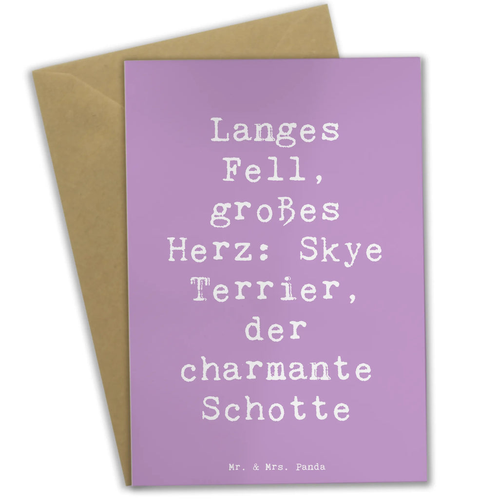 Greetings card Saying Langes Fell, großes Herz: Skye Terrier, der charmante Schotte Glückwunschkarte, Karte, Grußkarte, Klappkarte, Geburtstagskarte, Hochzeitskarte, Ansichtskarten, Einladungskarte, Hund, Hunderasse, Rassehund, Hundebesitzer, Geschenk, Tierfreund, Schenken, Welpe