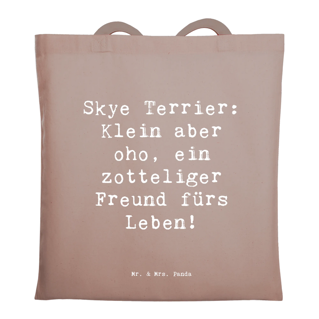 Tote bag Saying Skye Terrier: Klein aber oho, ein zotteliger Freund fürs Leben! Stoffbeutel, Tragetasche, Jutetasche, Strandtasche, Schultertasche, Einkaufstasche, Tasche, Beuteltasche, Stofftasche, Jutebeutel, Laptoptasche, Einkaufstüte, Shopper, Beutel, Umhängetasche, Badetasche, Hund, Hunderasse, Rassehund, Hundebesitzer, Geschenk, Tierfreund, Schenken, Welpe