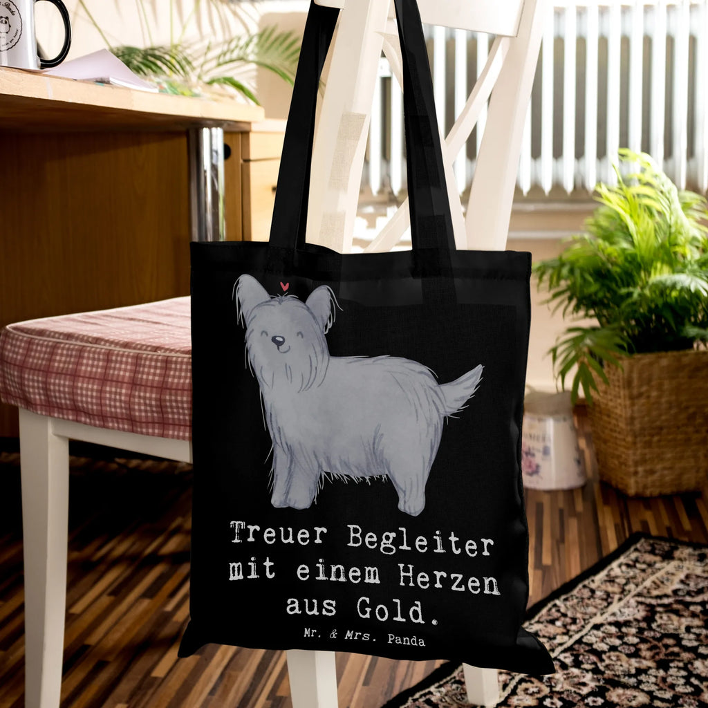 Tragetasche Skye Terrier Herz Jutetasche, Laptoptasche, Einkaufstasche, Beuteltasche, Jutebeutel, Stoffbeutel, Stofftasche, Einkaufstüte, Umhängetasche, Shopper, Strandtasche, Tragetasche, Tasche, Badetasche, Schultertasche, Beutel, Hund, Hunderasse, Rassehund, Hundebesitzer, Geschenk, Tierfreund, Schenken, Welpe