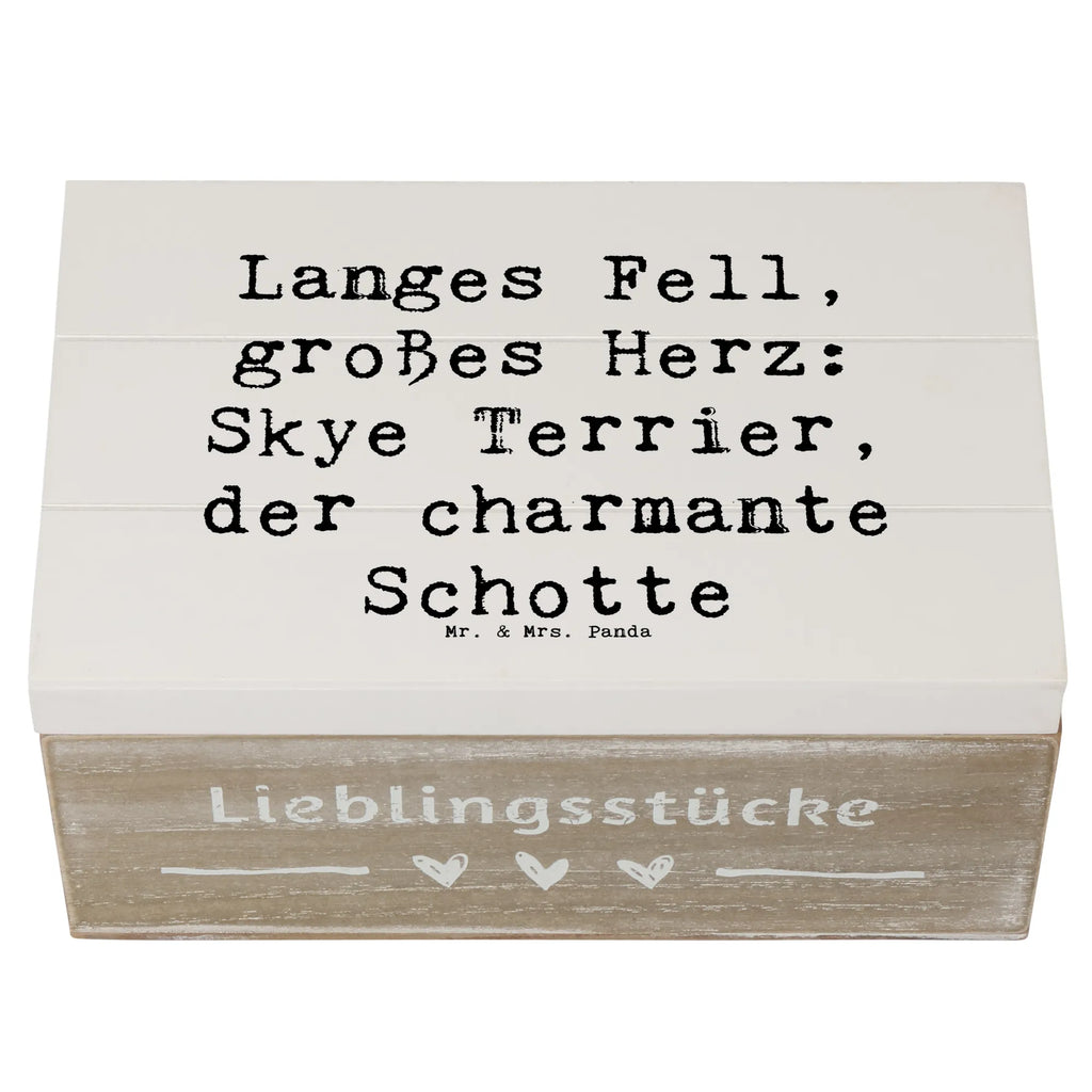 Wooden chest Saying Langes Fell, großes Herz: Skye Terrier, der charmante Schotte Dekokiste, Geschenkdose, Geschenkbox, XXL, Erinnerungsbox, Schatulle, Kiste, Schatzkiste, Holzkiste, Truhe, Aufbewahrungsbox, Erinnerungskiste, Hund, Hunderasse, Rassehund, Hundebesitzer, Geschenk, Tierfreund, Schenken, Welpe