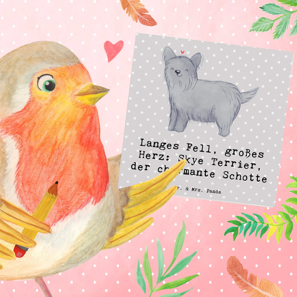 Deluxe Karte Skye Terrier Karte, Einladungskarte, Grußkarte, Hochwertige Grußkarte, Hochzeitskarte, Geburtstagskarte, Klappkarte, Glückwunschkarte, Hochwertige Klappkarte, Hund, Hunderasse, Rassehund, Hundebesitzer, Geschenk, Tierfreund, Schenken, Welpe