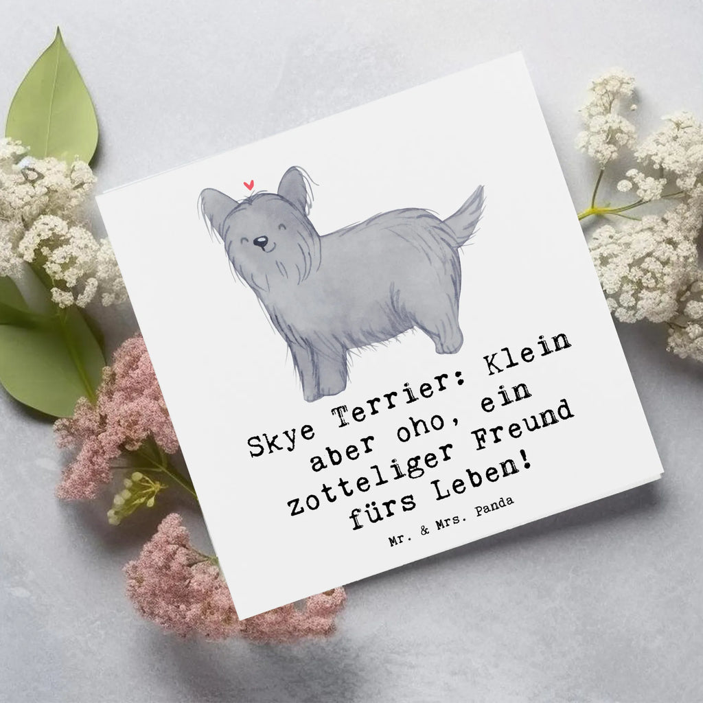 Deluxe Karte Skye Terrier Freund Einladungskarte, Grußkarte, Hochwertige Klappkarte, Hochwertige Grußkarte, Klappkarte, Hochzeitskarte, Karte, Geburtstagskarte, Glückwunschkarte, Hund, Hunderasse, Rassehund, Hundebesitzer, Geschenk, Tierfreund, Schenken, Welpe