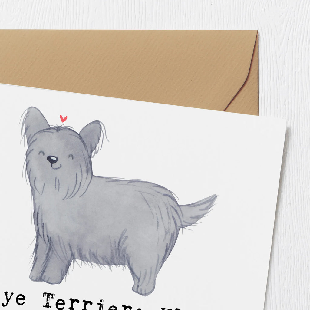 Deluxe Karte Skye Terrier Freund Einladungskarte, Grußkarte, Hochwertige Klappkarte, Hochwertige Grußkarte, Klappkarte, Hochzeitskarte, Karte, Geburtstagskarte, Glückwunschkarte, Hund, Hunderasse, Rassehund, Hundebesitzer, Geschenk, Tierfreund, Schenken, Welpe
