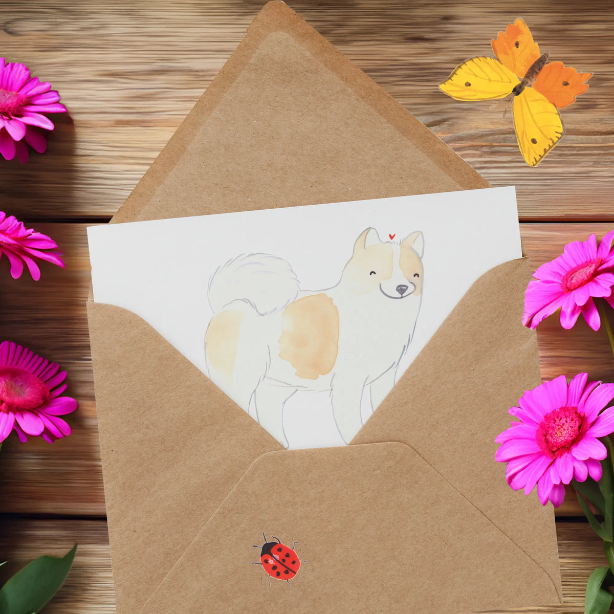 Deluxe Karte Thai Bangkaew Charme Klappkarte, Grußkarte, doppelkarte, anlasskarte, Glückwunschkarte, faltkarte, Geschenk, Schenken, Hund, Hunderasse, Rassehund, Hundebesitzer, Tierfreund, Welpe