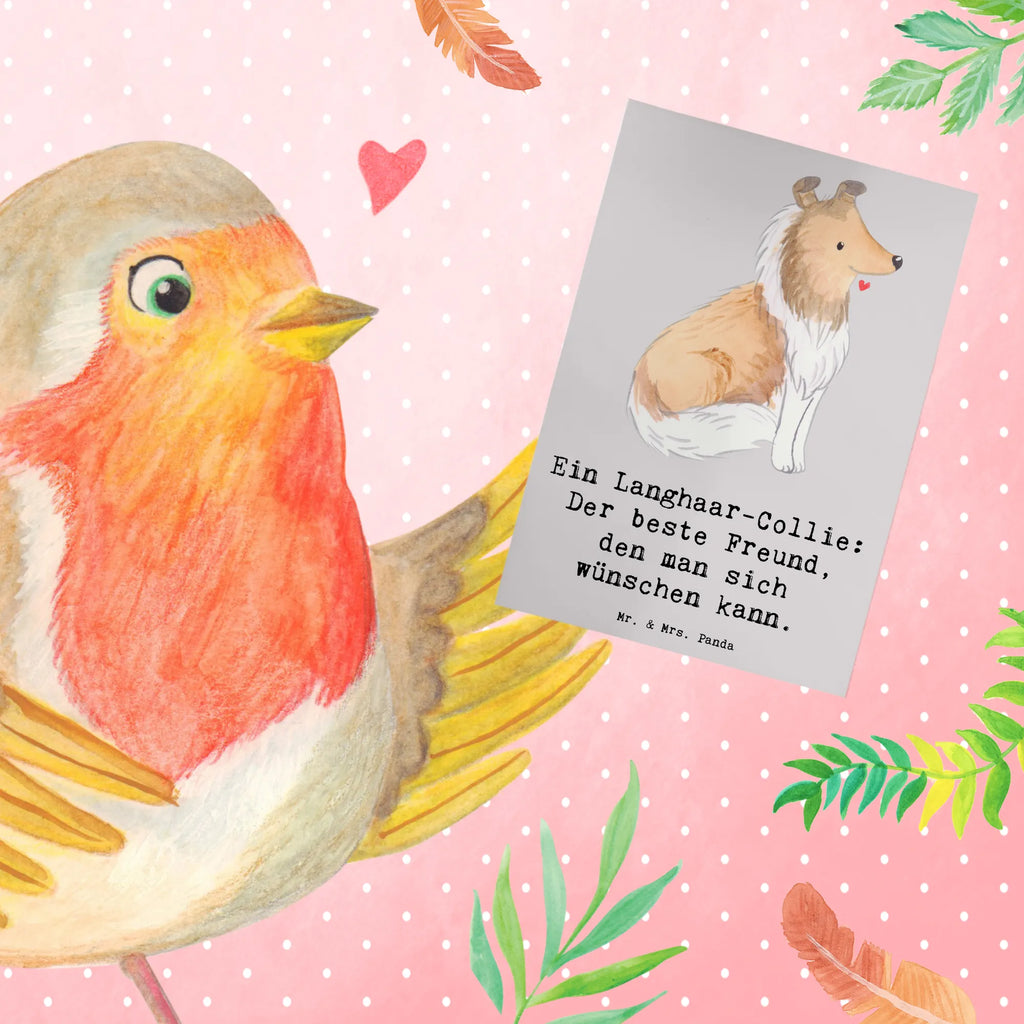 Greetings card Ein Langhaar-Collie: Der beste Freund, den man sich wünschen kann. Ansichtskarten, Grußkarte, Glückwunschkarte, Karte, Geburtstagskarte, Hochzeitskarte, Einladungskarte, Klappkarte, Hund, Hunderasse, Rassehund, Hundebesitzer, Geschenk, Tierfreund, Schenken, Welpe