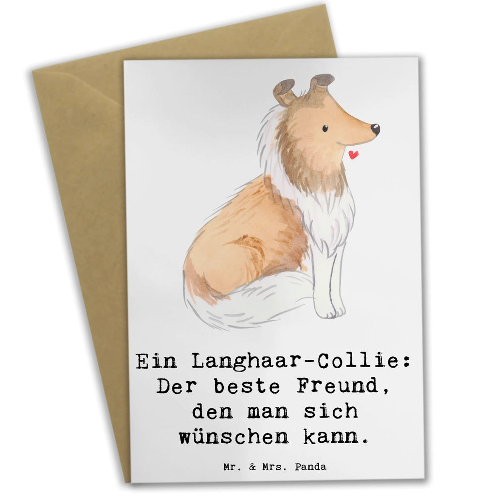 Greetings card Ein Langhaar-Collie: Der beste Freund, den man sich wünschen kann. Ansichtskarten, Grußkarte, Glückwunschkarte, Karte, Geburtstagskarte, Hochzeitskarte, Einladungskarte, Klappkarte, Hund, Hunderasse, Rassehund, Hundebesitzer, Geschenk, Tierfreund, Schenken, Welpe