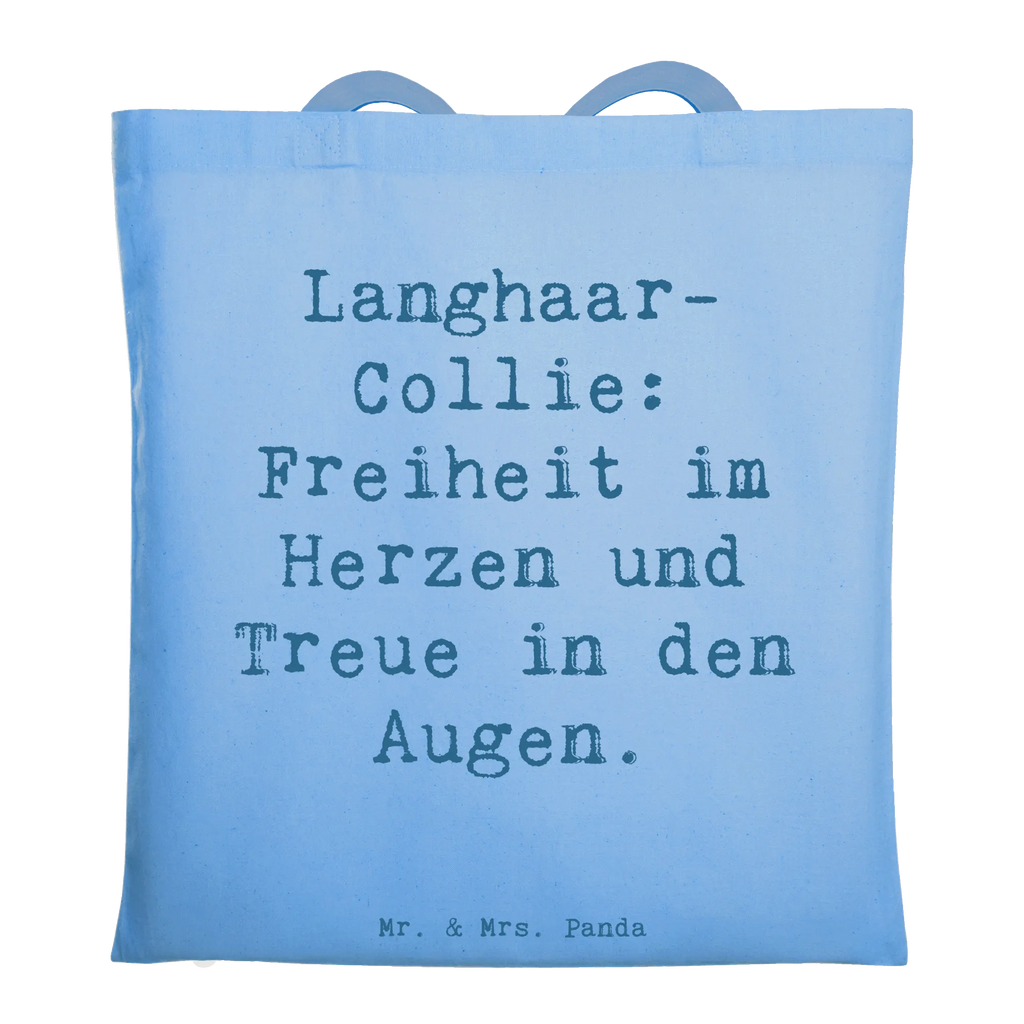 Tote bag Saying Langhaar-Collie: Freiheit im Herzen und Treue in den Augen. Badetasche, Beutel, Einkaufstüte, Einkaufstasche, Shopper, Tasche, Schultertasche, Beuteltasche, Umhängetasche, Laptoptasche, Strandtasche, Tragetasche, Jutetasche, Jutebeutel, Stofftasche, Stoffbeutel, Hund, Hunderasse, Rassehund, Hundebesitzer, Geschenk, Tierfreund, Schenken, Welpe