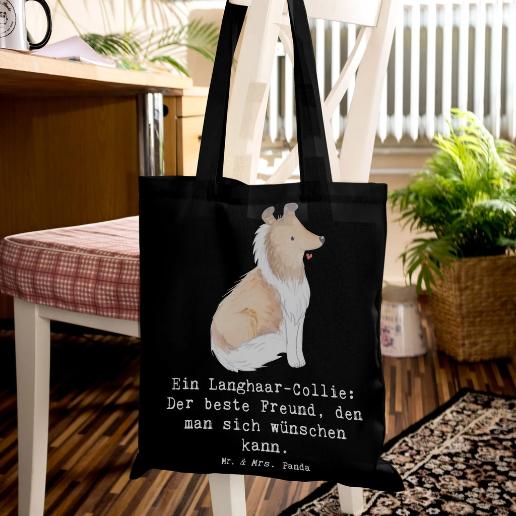 Tote bag Ein Langhaar-Collie: Der beste Freund, den man sich wünschen kann. Beutel, Einkaufstüte, Beuteltasche, Jutetasche, Tasche, Tragetasche, Badetasche, Einkaufstasche, Umhängetasche, Jutebeutel, Shopper, Stofftasche, Strandtasche, Schultertasche, Laptoptasche, Stoffbeutel, Hund, Hunderasse, Rassehund, Hundebesitzer, Geschenk, Tierfreund, Schenken, Welpe