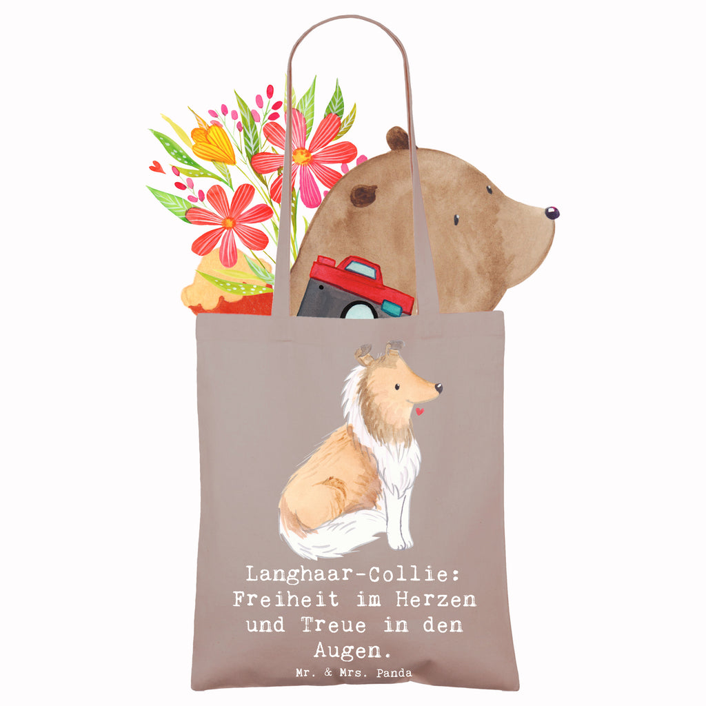 Tragetasche Langhaar Collie Treue Stofftasche, Shopper, Schultertasche, Einkaufstasche, Beuteltasche, Beutel, Laptoptasche, Einkaufstüte, Badetasche, Umhängetasche, Stoffbeutel, Jutebeutel, Tragetasche, Tasche, Strandtasche, Jutetasche, Hund, Hunderasse, Rassehund, Hundebesitzer, Geschenk, Tierfreund, Schenken, Welpe