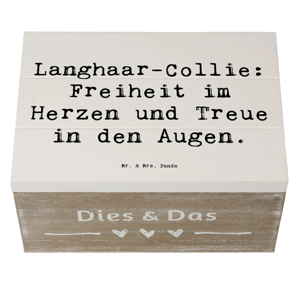 Wooden chest Saying Langhaar-Collie: Freiheit im Herzen und Treue in den Augen. Erinnerungsbox, Geschenkbox, Geschenkdose, XXL, Schatulle, Schatzkiste, Erinnerungskiste, Holzkiste, Truhe, Dekokiste, Aufbewahrungsbox, Kiste, Hund, Hunderasse, Rassehund, Hundebesitzer, Geschenk, Tierfreund, Schenken, Welpe