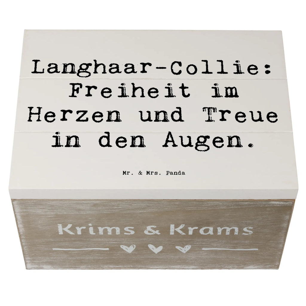 Wooden chest Saying Langhaar-Collie: Freiheit im Herzen und Treue in den Augen. Erinnerungsbox, Geschenkbox, Geschenkdose, XXL, Schatulle, Schatzkiste, Erinnerungskiste, Holzkiste, Truhe, Dekokiste, Aufbewahrungsbox, Kiste, Hund, Hunderasse, Rassehund, Hundebesitzer, Geschenk, Tierfreund, Schenken, Welpe
