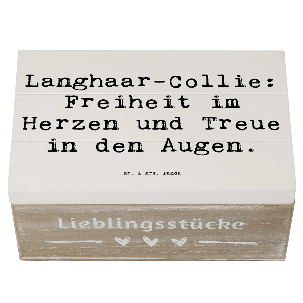 Wooden chest Saying Langhaar-Collie: Freiheit im Herzen und Treue in den Augen. Erinnerungsbox, Geschenkbox, Geschenkdose, XXL, Schatulle, Schatzkiste, Erinnerungskiste, Holzkiste, Truhe, Dekokiste, Aufbewahrungsbox, Kiste, Hund, Hunderasse, Rassehund, Hundebesitzer, Geschenk, Tierfreund, Schenken, Welpe