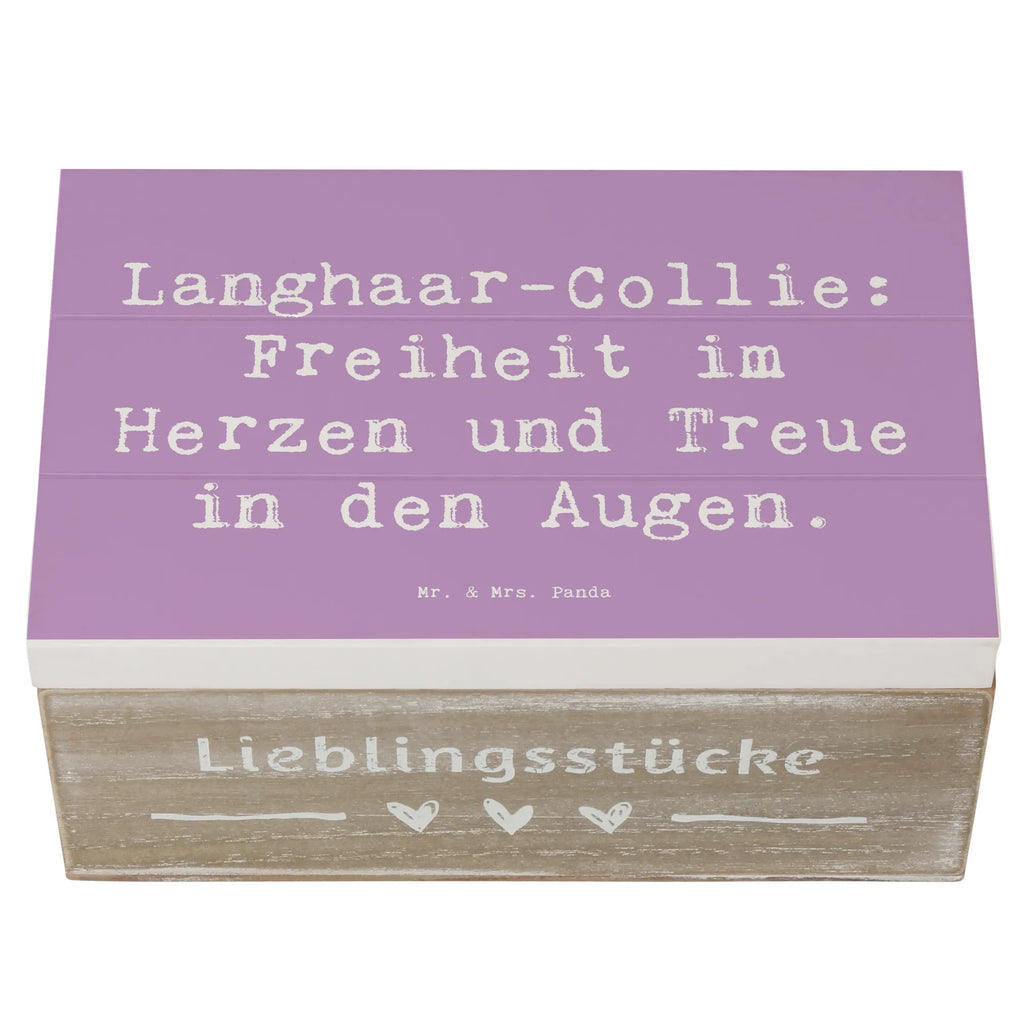 Wooden chest Saying Langhaar-Collie: Freiheit im Herzen und Treue in den Augen. Erinnerungsbox, Geschenkbox, Geschenkdose, XXL, Schatulle, Schatzkiste, Erinnerungskiste, Holzkiste, Truhe, Dekokiste, Aufbewahrungsbox, Kiste, Hund, Hunderasse, Rassehund, Hundebesitzer, Geschenk, Tierfreund, Schenken, Welpe