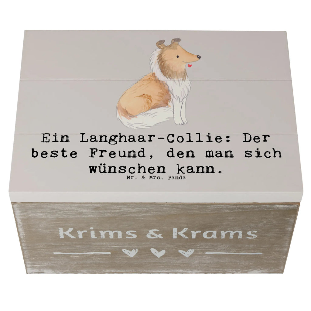 Holzkiste Langhaar Collie Freund Erinnerungskiste, Holzkiste, Schatzkiste, Aufbewahrungsbox, Geschenkdose, Schatulle, Kiste, Dekokiste, Truhe, Erinnerungsbox, Geschenkbox, XXL, Hund, Hunderasse, Rassehund, Hundebesitzer, Geschenk, Tierfreund, Schenken, Welpe