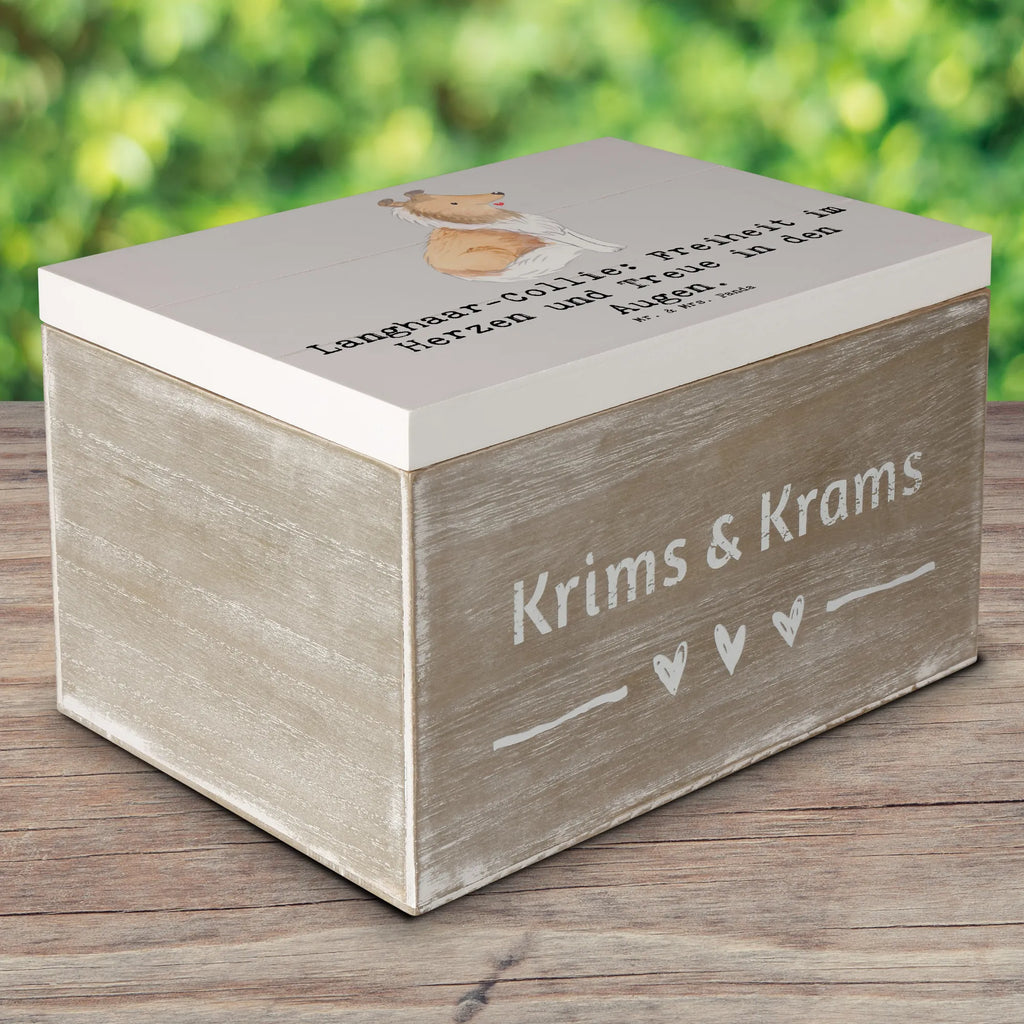 Holzkiste Langhaar Collie Treue XXL, Aufbewahrungsbox, Erinnerungskiste, Dekokiste, Geschenkbox, Kiste, Holzkiste, Erinnerungsbox, Schatulle, Truhe, Schatzkiste, Geschenkdose, Hund, Hunderasse, Rassehund, Hundebesitzer, Geschenk, Tierfreund, Schenken, Welpe