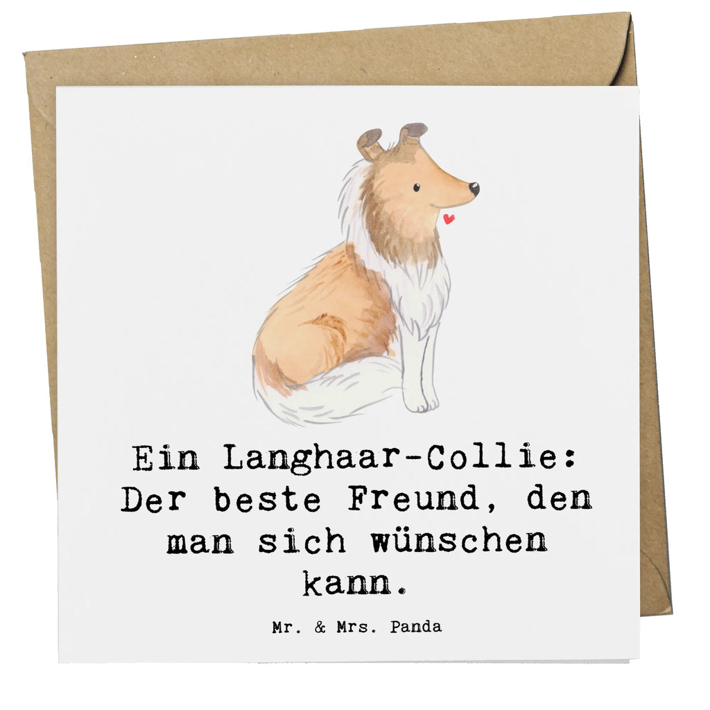 Deluxe Karte Langhaar Collie Freund Klappkarte, Einladungskarte, Karte, Hochwertige Grußkarte, Hochwertige Klappkarte, Grußkarte, Hochzeitskarte, Geburtstagskarte, Glückwunschkarte, Hund, Hunderasse, Rassehund, Hundebesitzer, Geschenk, Tierfreund, Schenken, Welpe
