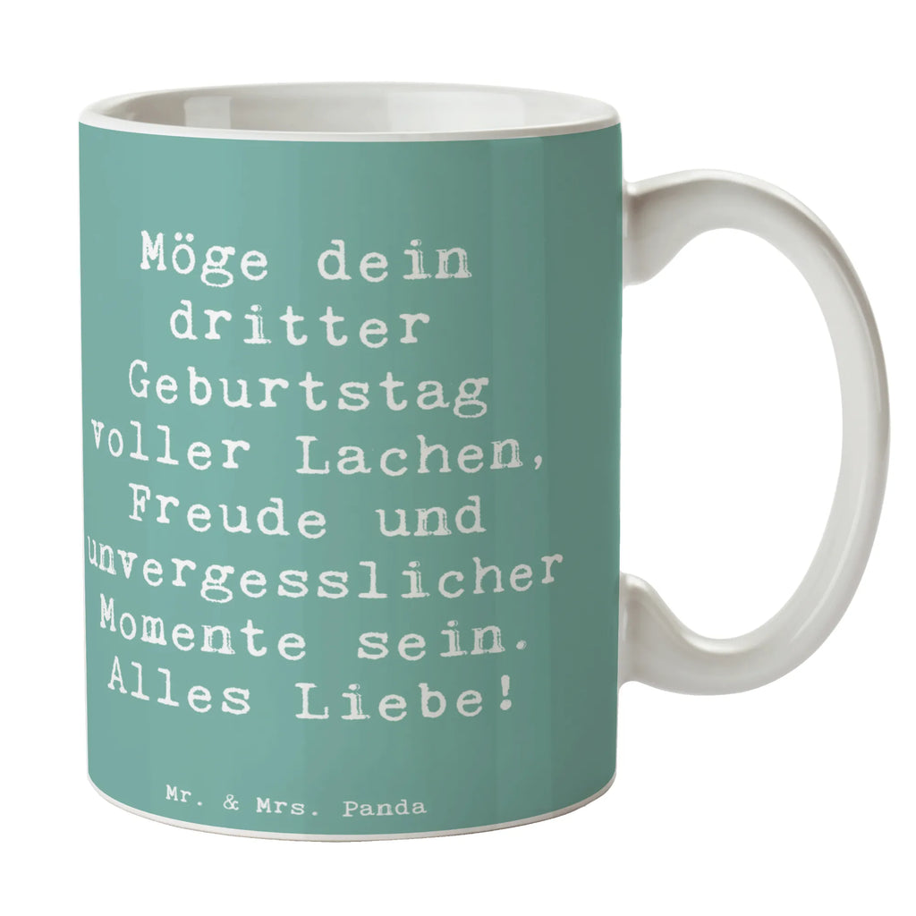Tasse Spruch 3. Geburtstag Glück Teetasse, Keramiktasse, Kaffeetasse, Bürotasse, Porzellantasse, Tasse, Tasse mit Zitaten, Tasse mit Motiven, Geschenktasse, Geburtstag, Geburtstagsgeschenk, Geschenk