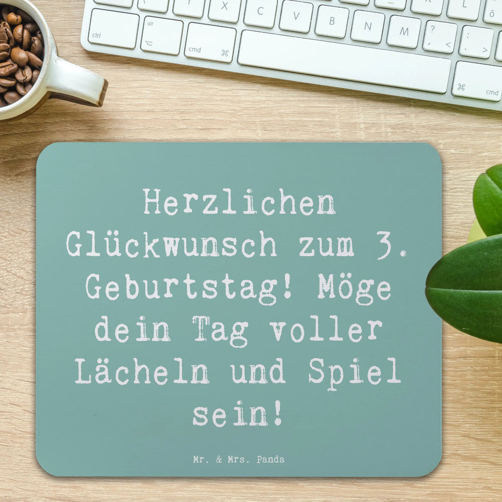 Mauspad Spruch 3. Geburtstag Lächeln und Spiel Mausunterlage, PC Zubehör, Mauspad, Designer Mauspad, Computer zubehör, Mousepad, Arbeitszimmer, Einzigartiges Mauspad, Mauspad Büro, Büroausstattung, Geburtstag, Geburtstagsgeschenk, Geschenk