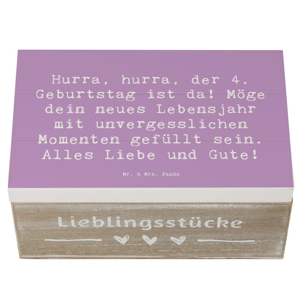 Holzkiste Spruch 4. Geburtstag Feiern Schatzkiste, Erinnerungsbox, Geschenkbox, Erinnerungskiste, Schatulle, Holzkiste, Dekokiste, Truhe, Aufbewahrungsbox, Geschenkdose, Kiste, XXL, Geburtstag, Geburtstagsgeschenk, Geschenk