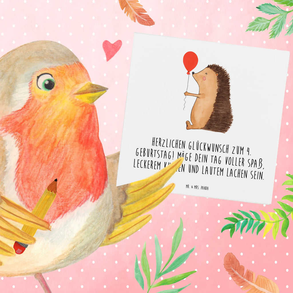 Deluxe Karte 4. Geburtstag Hochwertige Grußkarte, Grußkarte, Hochwertige Klappkarte, Einladungskarte, Karte, Hochzeitskarte, Geburtstagskarte, Glückwunschkarte, Klappkarte, Geburtstag, Geburtstagsgeschenk, Geschenk