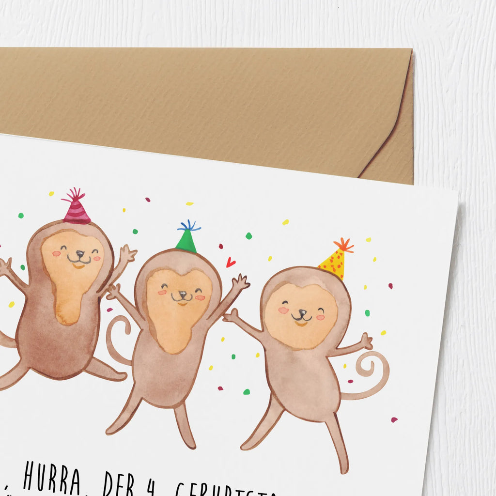 Deluxe Karte 4. Geburtstag Feiern Klappkarte, Hochzeitskarte, Hochwertige Grußkarte, Grußkarte, Glückwunschkarte, Hochwertige Klappkarte, Karte, Einladungskarte, Geburtstagskarte, Geburtstag, Geburtstagsgeschenk, Geschenk