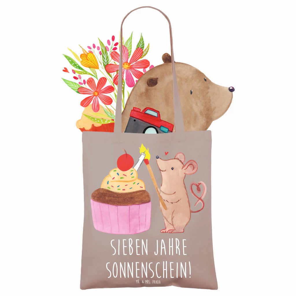Tote bag Sieben Jahre Sonnenschein! Jutetasche, Tragetasche, Strandtasche, Einkaufstasche, Stoffbeutel, Umhängetasche, Shopper, Beuteltasche, Laptoptasche, Jutebeutel, Stofftasche, Einkaufstüte, Schultertasche, Badetasche, Tasche, Beutel, Geburtstag, Geburtstagsgeschenk, Geschenk
