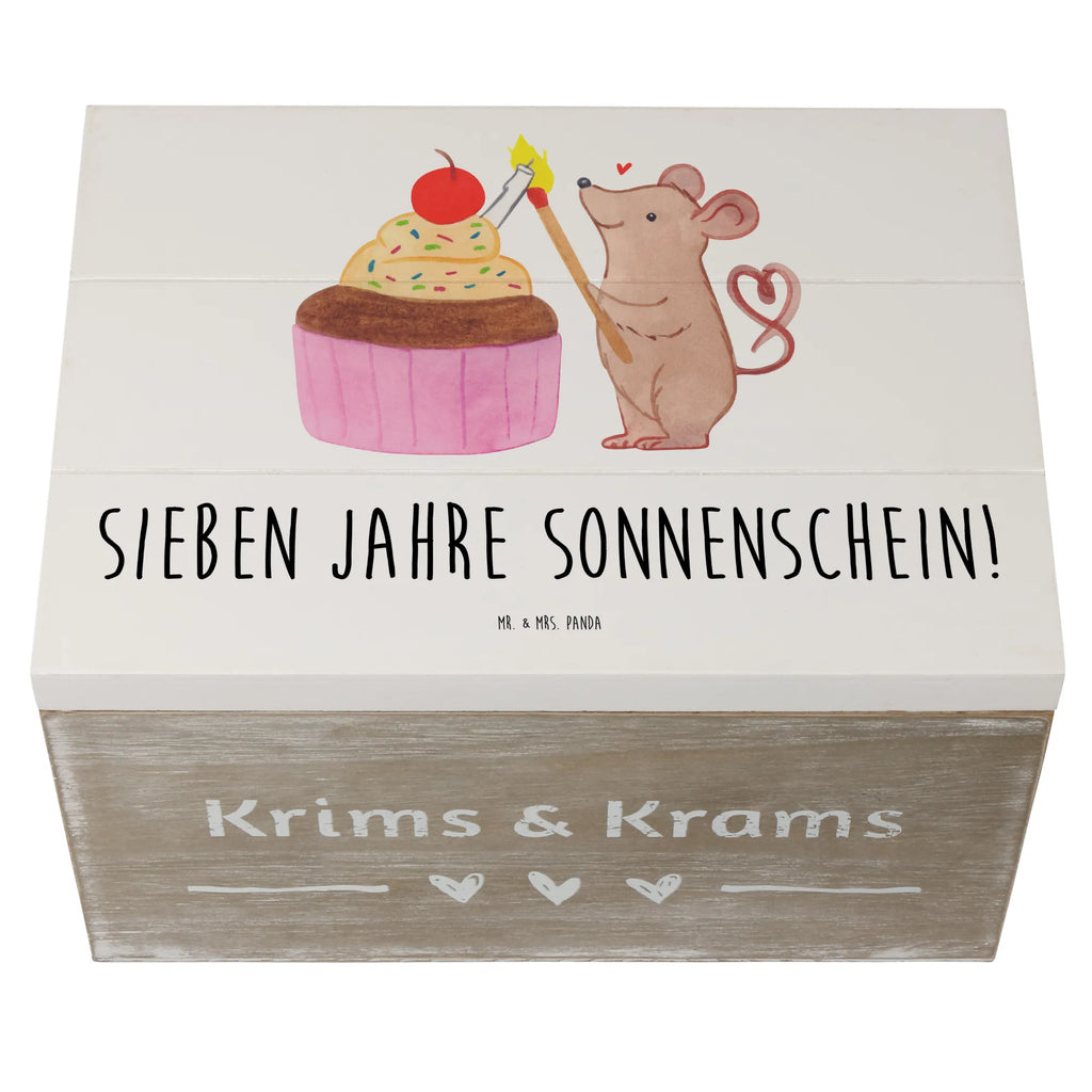 Wooden chest Sieben Jahre Sonnenschein! Erinnerungskiste, Truhe, Aufbewahrungsbox, Geschenkbox, XXL, Kiste, Erinnerungsbox, Schatulle, Schatzkiste, Dekokiste, Geschenkdose, Holzkiste, Geburtstag, Geburtstagsgeschenk, Geschenk