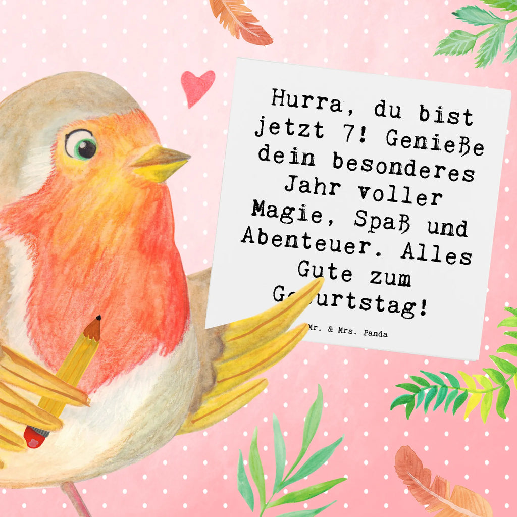 Deluxe Karte Spruch 7. Geburtstag Klappkarte, Hochwertige Klappkarte, Karte, Grußkarte, Hochzeitskarte, Hochwertige Grußkarte, Glückwunschkarte, Geburtstagskarte, Einladungskarte, Geburtstag, Geburtstagsgeschenk, Geschenk
