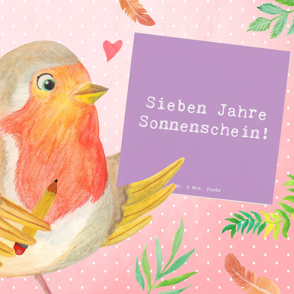 Deluxe Card Saying Sieben Jahre Sonnenschein! Hochzeitskarte, Hochwertige Grußkarte, Klappkarte, Einladungskarte, Glückwunschkarte, Grußkarte, Karte, Geburtstagskarte, Hochwertige Klappkarte, Geburtstag, Geburtstagsgeschenk, Geschenk