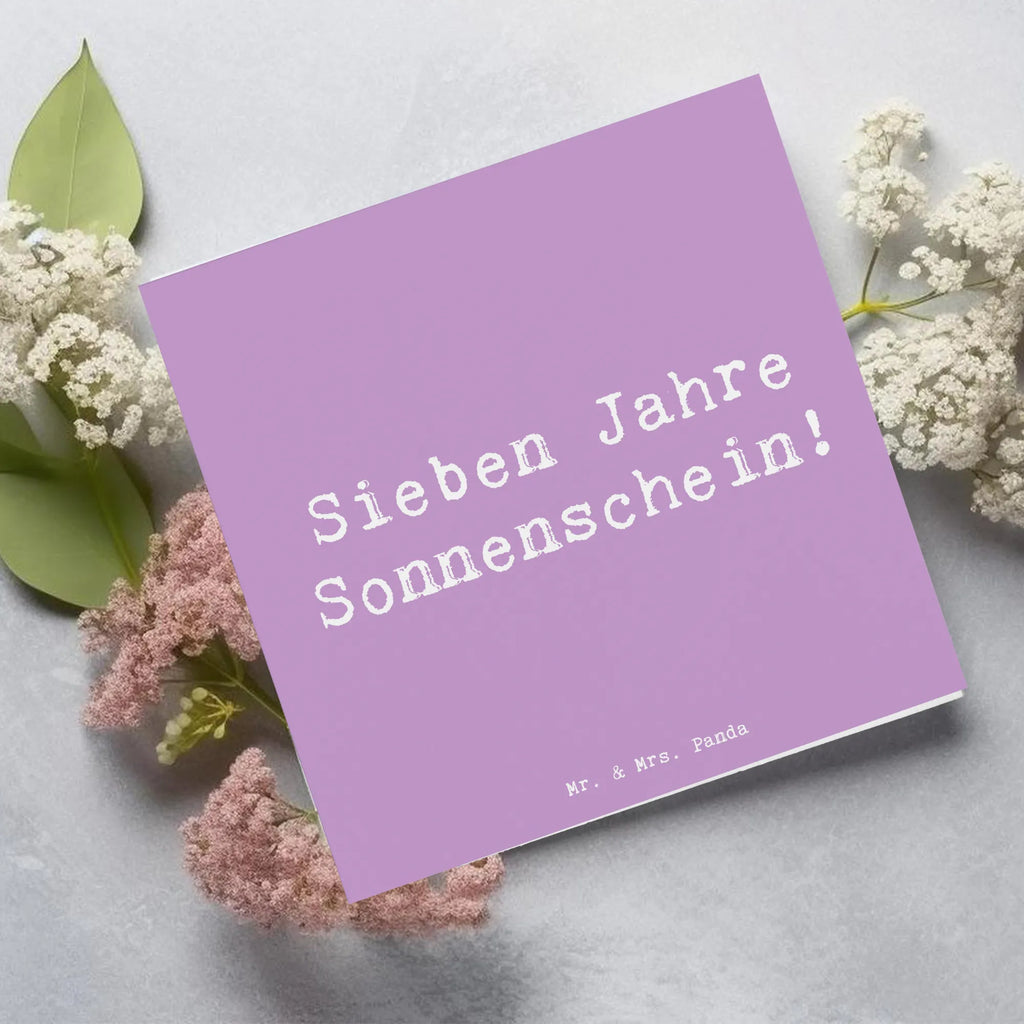 Deluxe Card Saying Sieben Jahre Sonnenschein! Hochzeitskarte, Hochwertige Grußkarte, Klappkarte, Einladungskarte, Glückwunschkarte, Grußkarte, Karte, Geburtstagskarte, Hochwertige Klappkarte, Geburtstag, Geburtstagsgeschenk, Geschenk